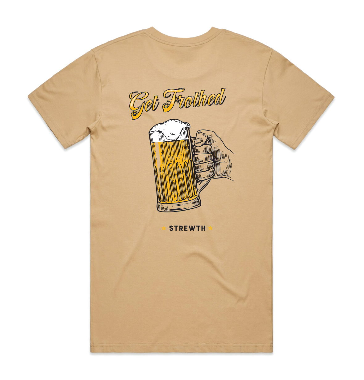 Get Frothed Short Sleeve Tee Tan - Strewth Clothing