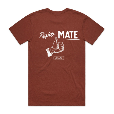 Righto Mate Short Sleeve Tee Red Marle - Strewth Clothing