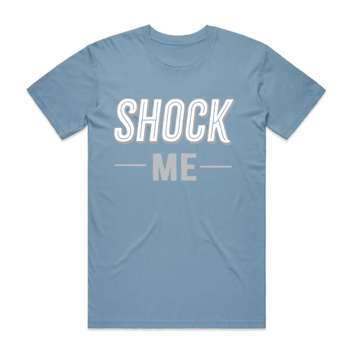 Shock Me Short Sleeve Tee Light Blue - Strewth Clothing